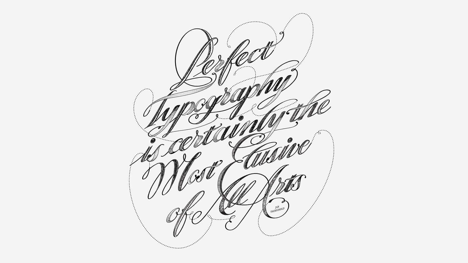 Decorative cursive calligraphy quote in black on a white background