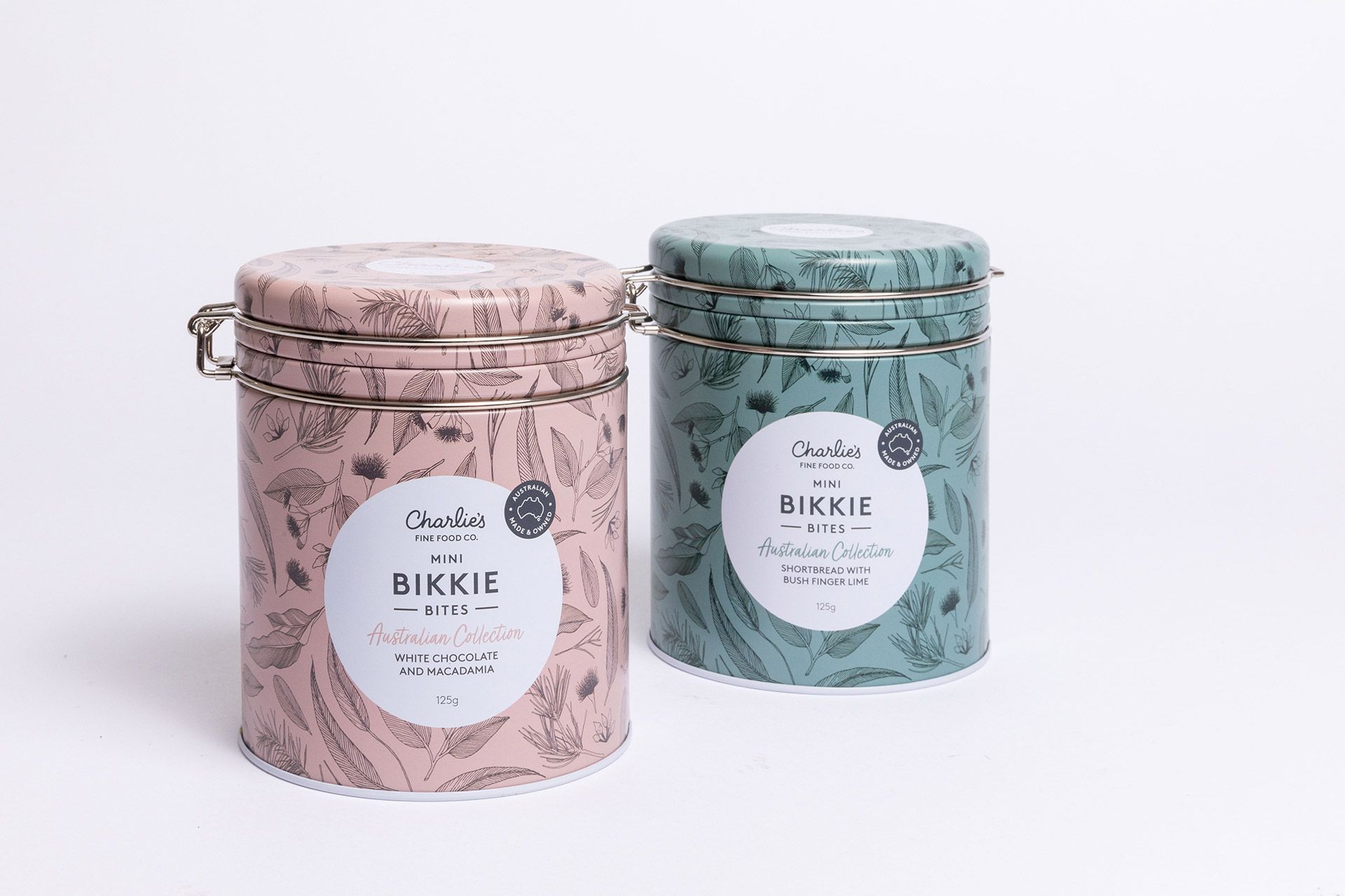 Charlie's Fine Food Co. Australian Collection packaging illustrations.
