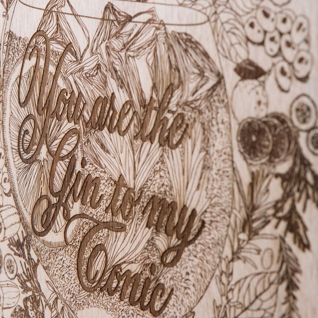 Brown floral illustration with cursive text reading “Welcome to my Casa”