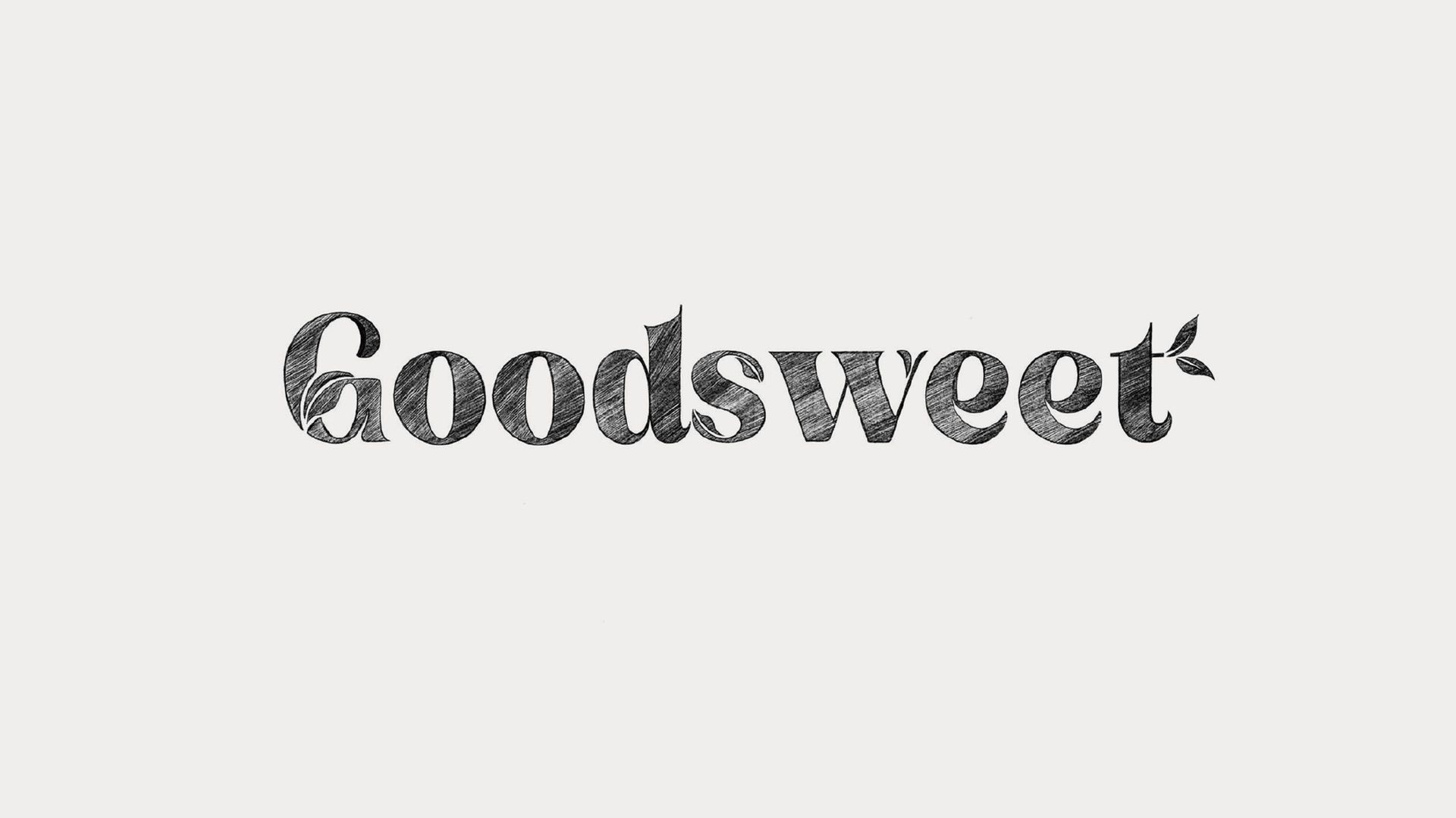 Stylized black “Goodsweet” text on a light gray background