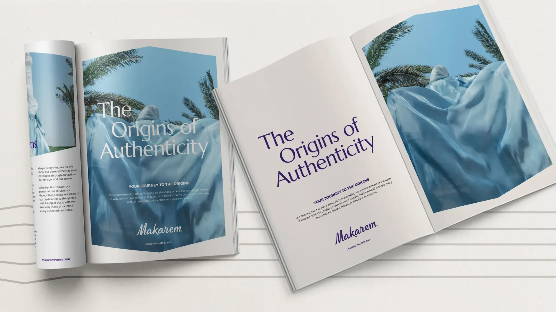 Two books titled “The Pursuit of Authenticity” shown open and closed on a white surface.