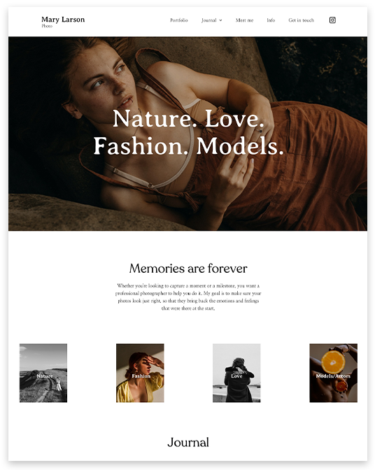 Photographer portfolio