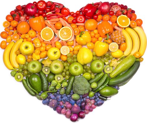 Fruits and Vegetables Shaped as Heart Fruits and Vegetables Shaped as Heart