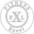 Fitness Excel logo: gray circle with "FITNESS" above, "Excel" below, and "FXL" in the center.