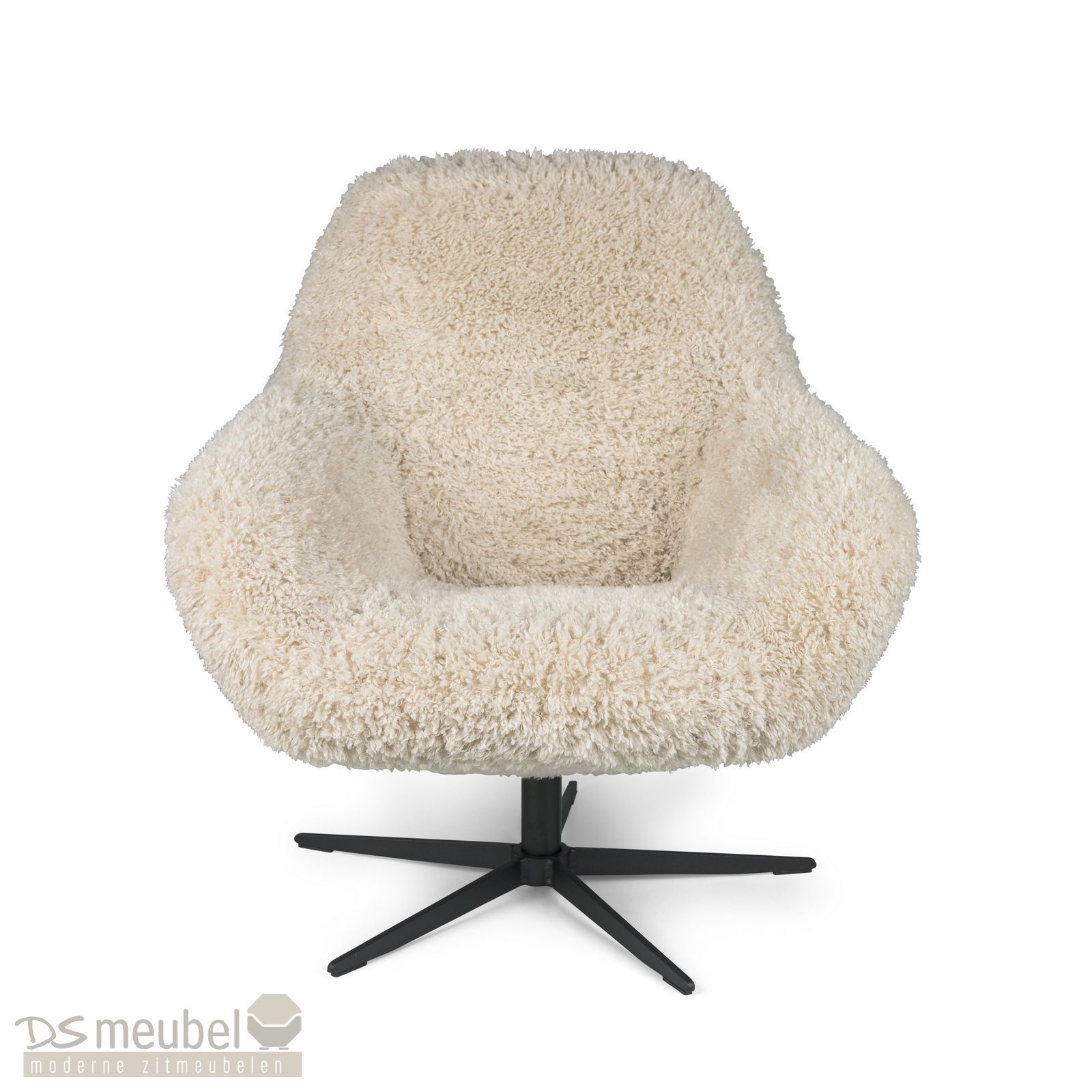 Chill-line Hugo poedelstoel met zachte schapevacht, biedt luxe en comfort in een uniek ontwerp.