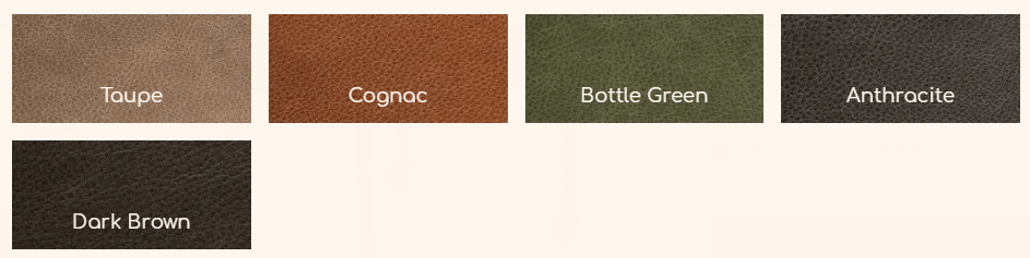 Chill Line Rebound leerstalen bieden een luxe, duurzame afwerking met een zachte textuur.