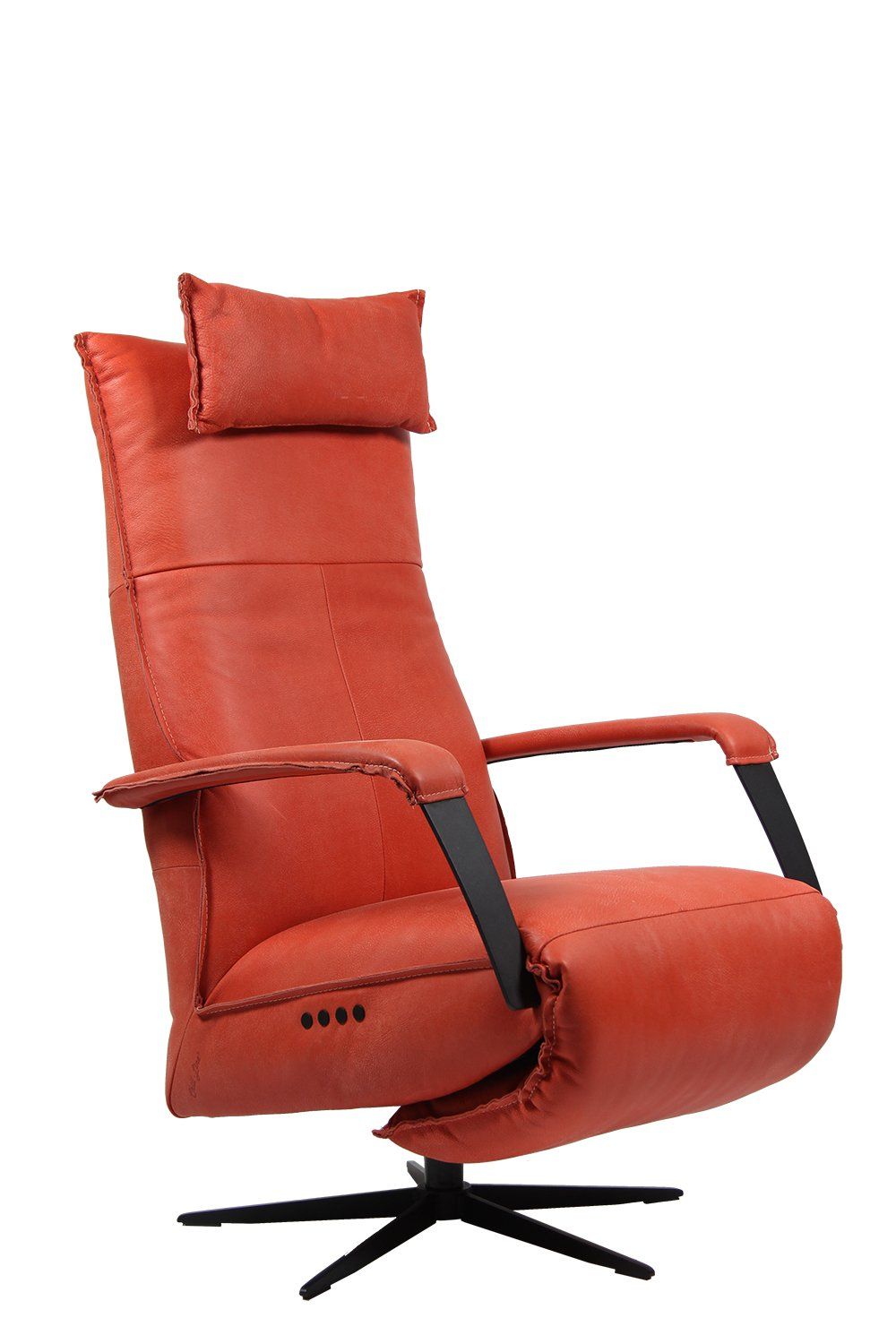 Luxe relaxfauteuil Deliza van Chill-line met  duomotor, accu, tiptoetsen en een voetenplateau.