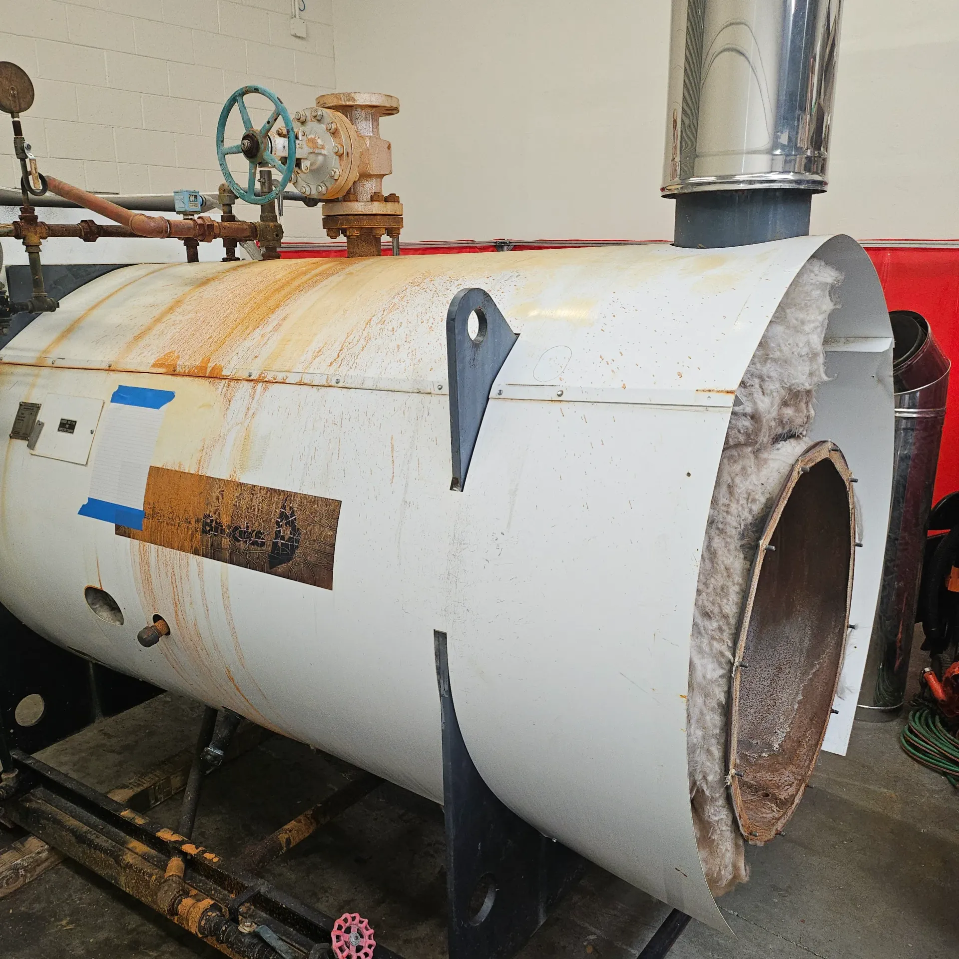 Boiler with corroded shell  - Steam Tech