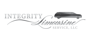 A black and white logo for integrity limousine service llc