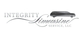 A black and white logo for integrity limousine service llc