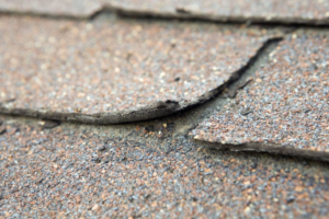 a close up of a roof with a hole in it .