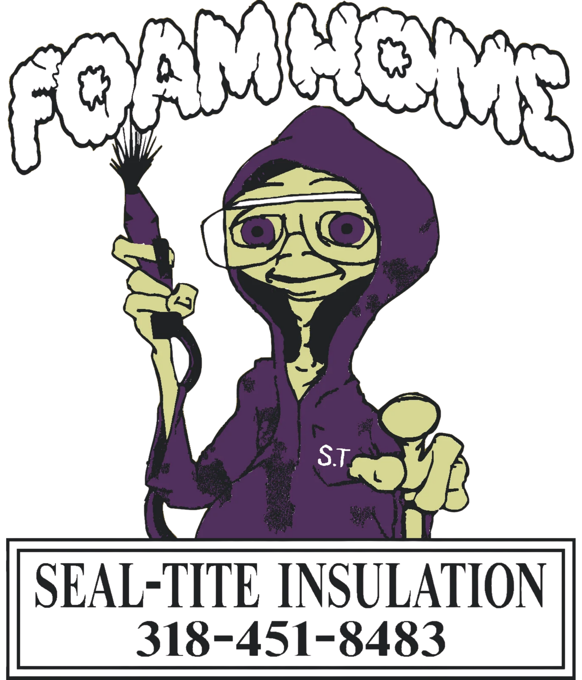 Seal Tite Foam Insulation logo on a dark shield with gold and white text