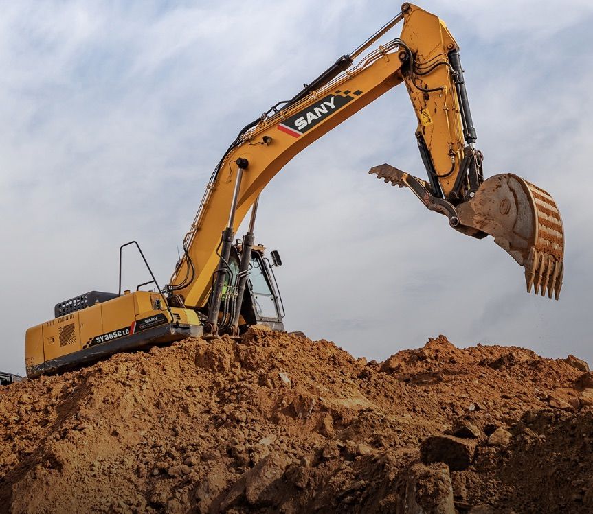 Large SANY Excavator for rent in New Jersey