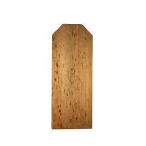 A wooden fence picket with a hole in the middle on a white background.