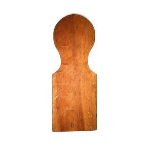 A wooden fence picket with a handle on a white background.