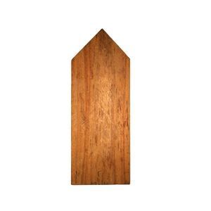 A wooden fence picket that looks like an arrow on a white background.