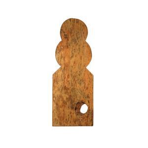 A wooden fence picket with a hole in the middle on a white background.