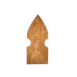 A wooden fence picket that looks like an arrow on a white background