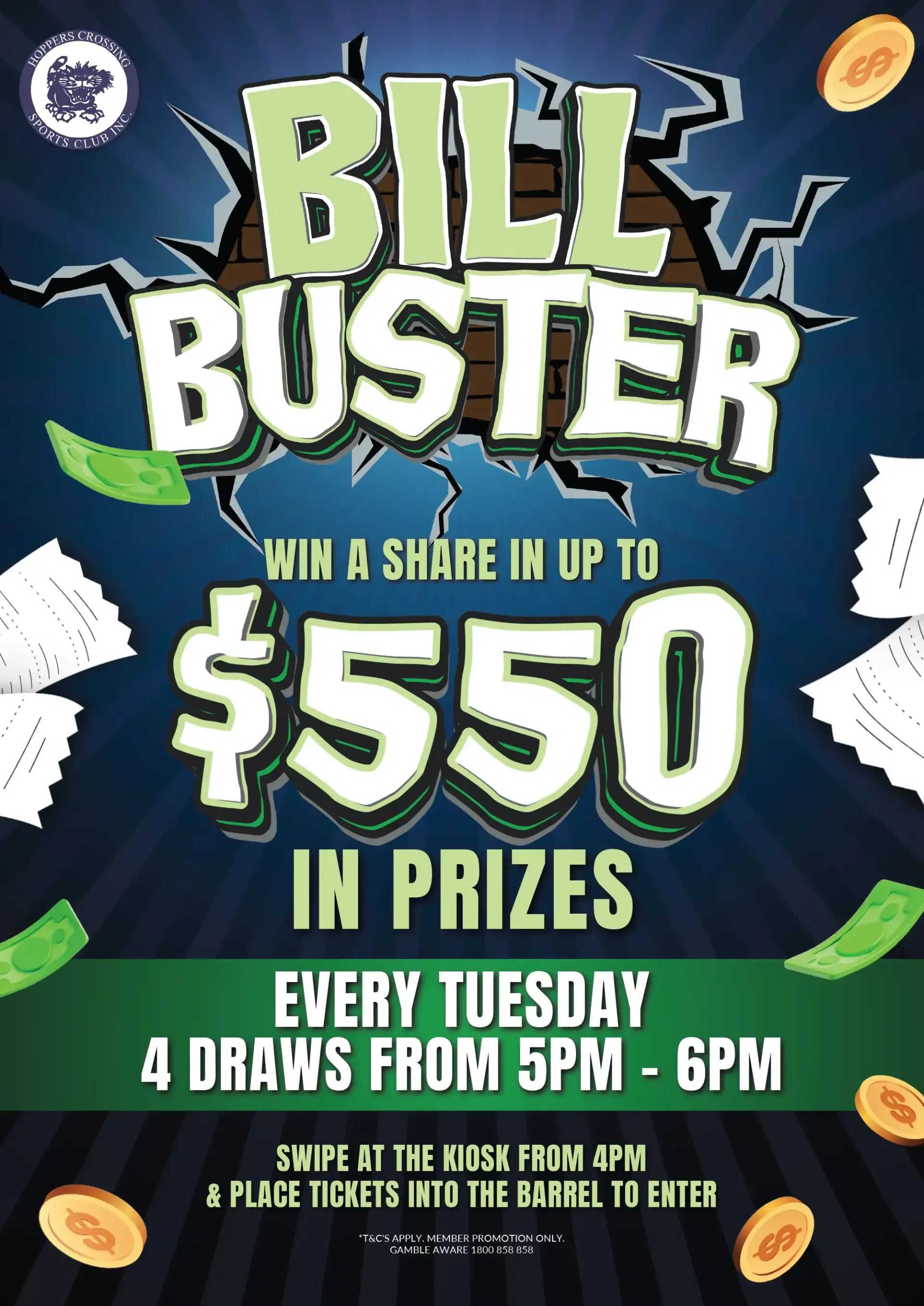 Bill Buster - Win a share in up to $550 in prizes every Tuesday