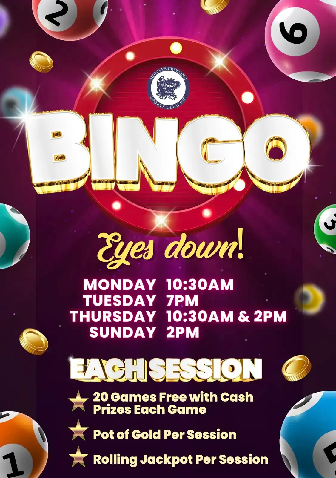 Bingo at Hoppers Crossing Sports Club