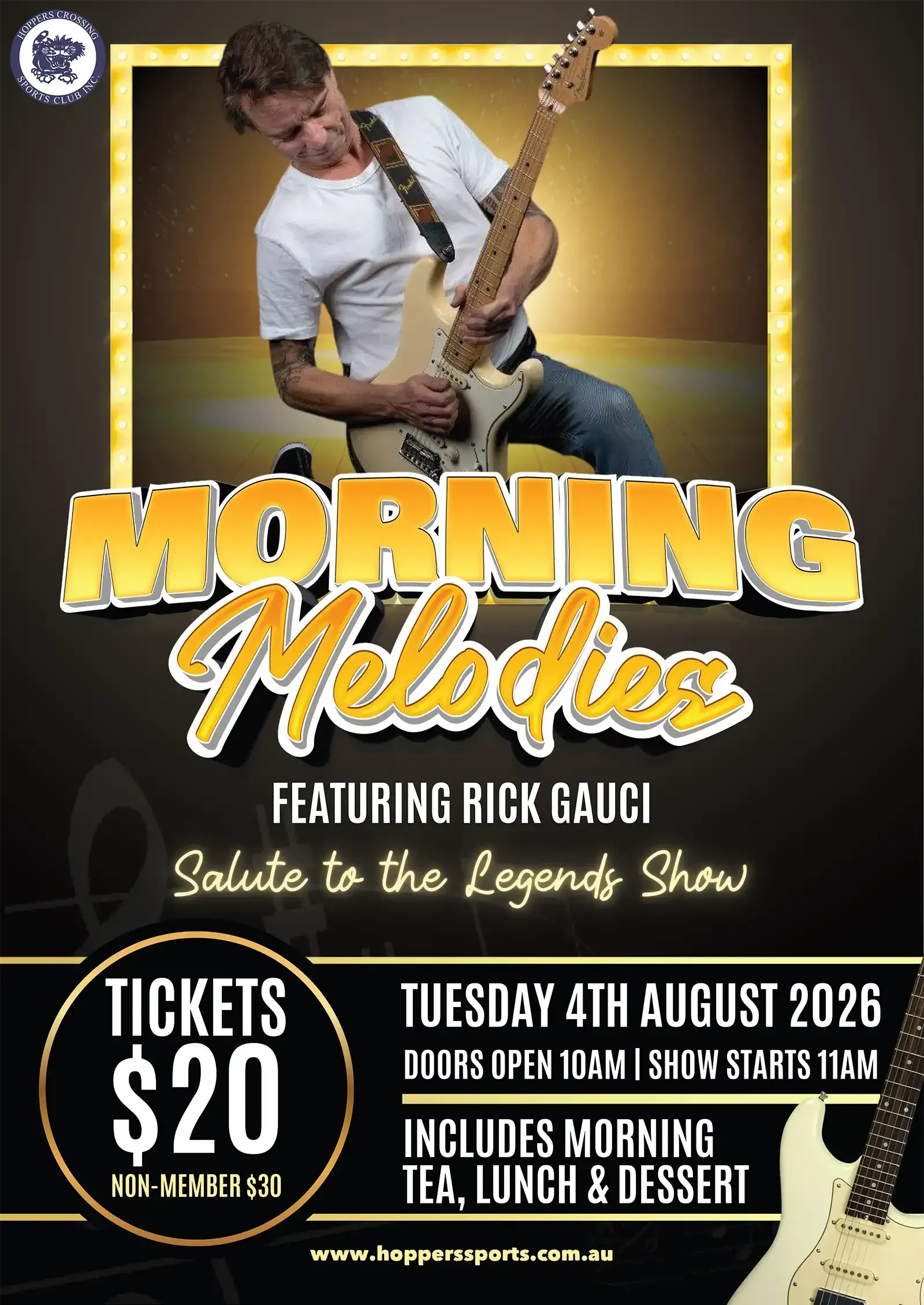 Morning Melodies at Hoppers Crossing Sports Club featuring Rick Gauci.
