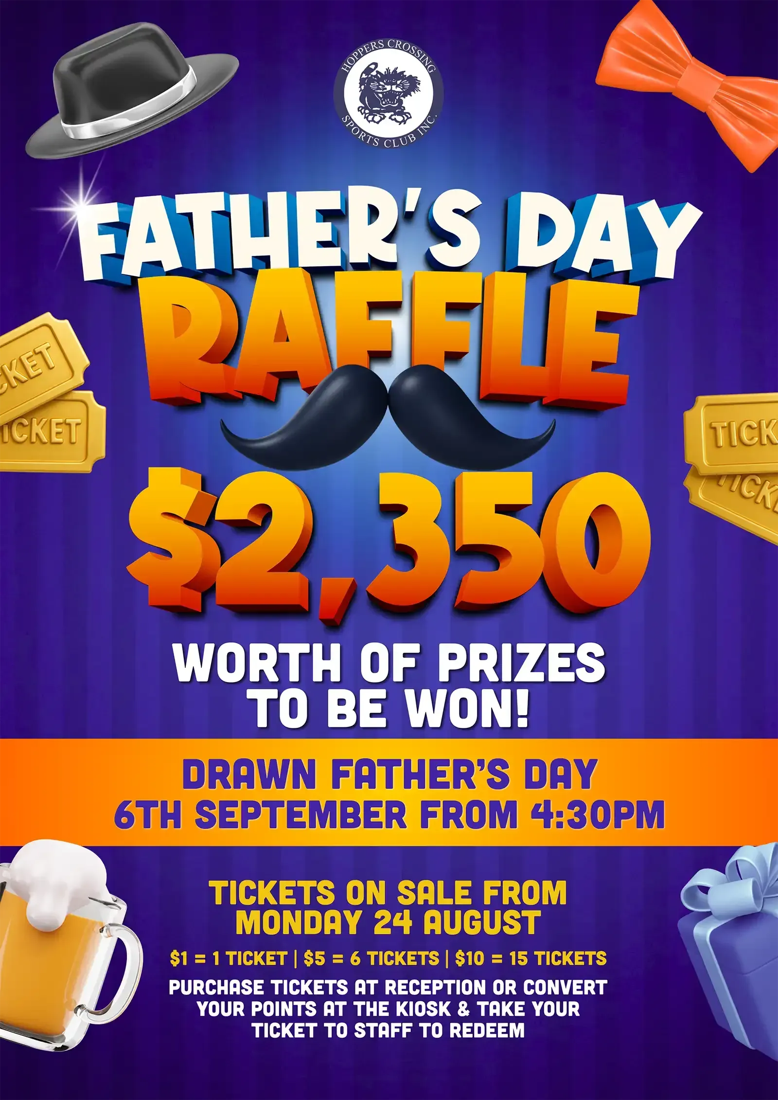 Father's Day Raffle at Hoppers Crossing Sports Club