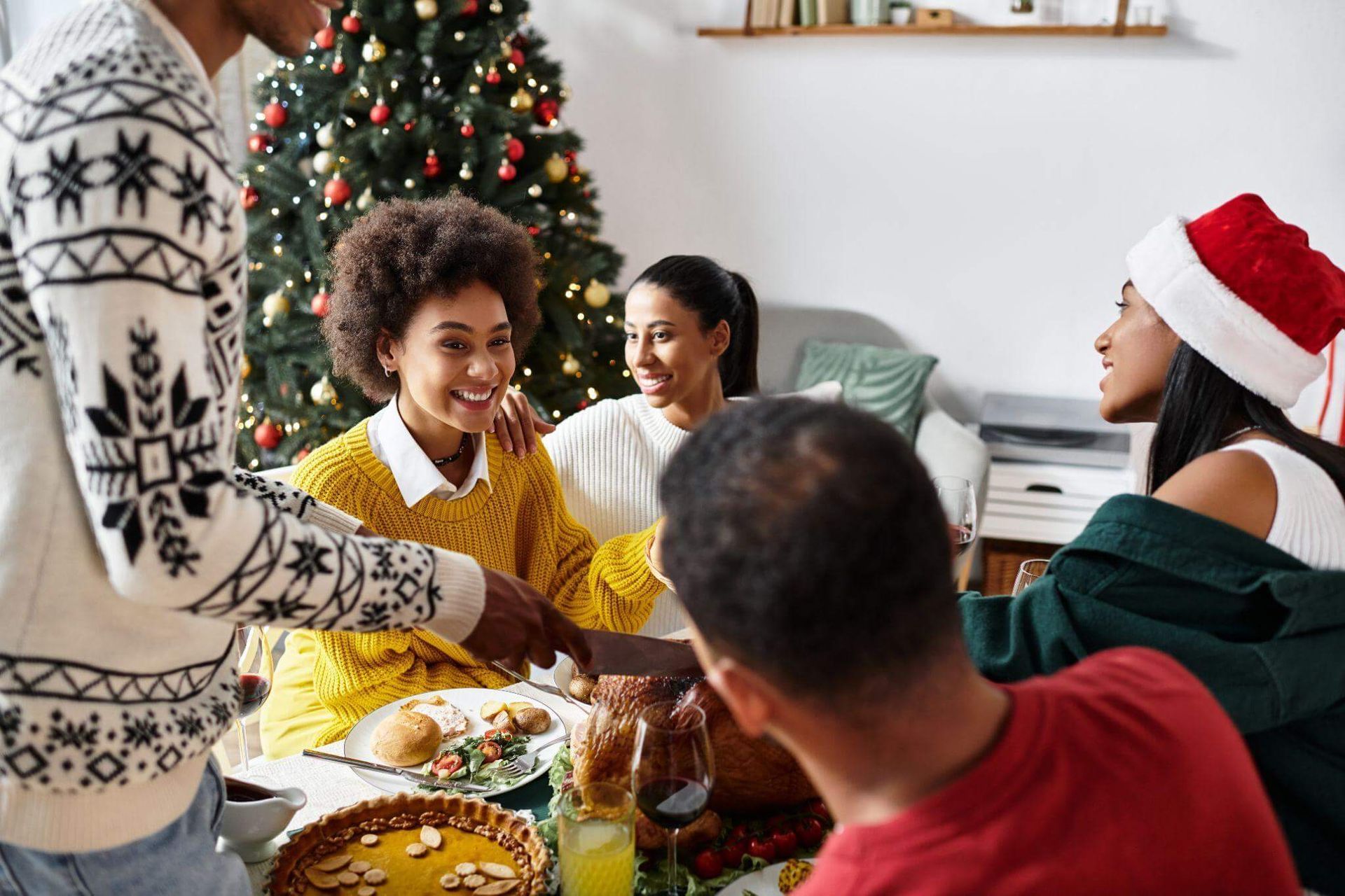 busy holiday gathering