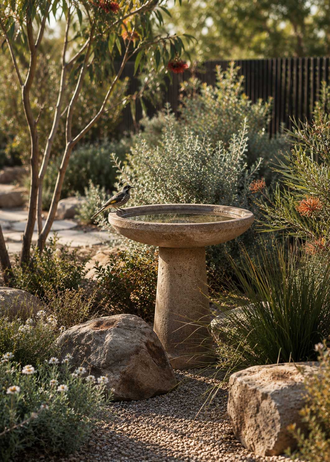 Even a small space can benefit from a water feature. 