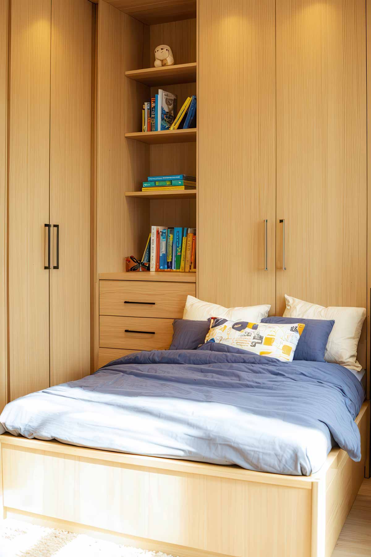 A students bedroom with multi functional components