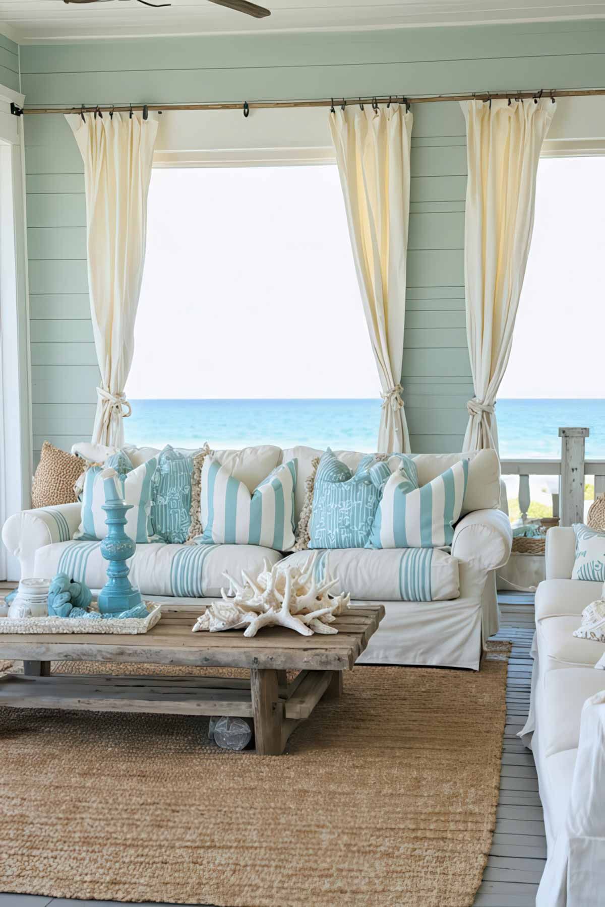 Coastal Vibes and colours in a living room