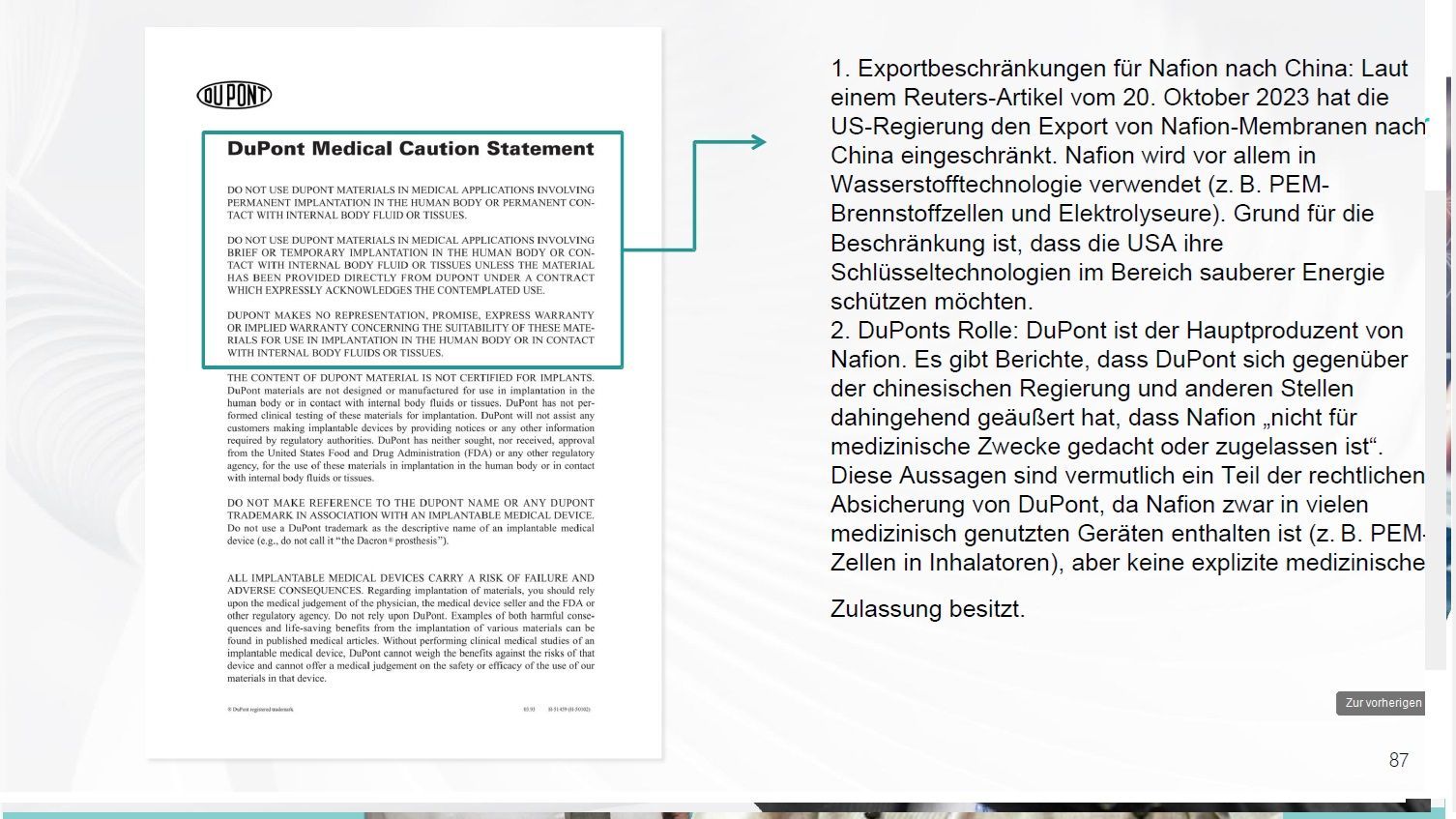 Deutsche Erläuterung zur DuPont Warnung