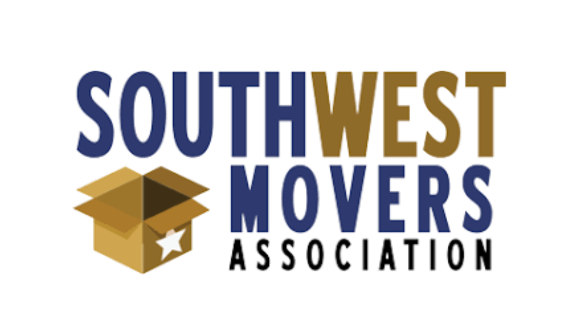 The southwest movers association logo has a cardboard box with a star on it.
