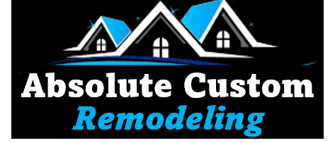 Logo for Absolute Custom Remodeling, featuring house silhouettes and the company name.