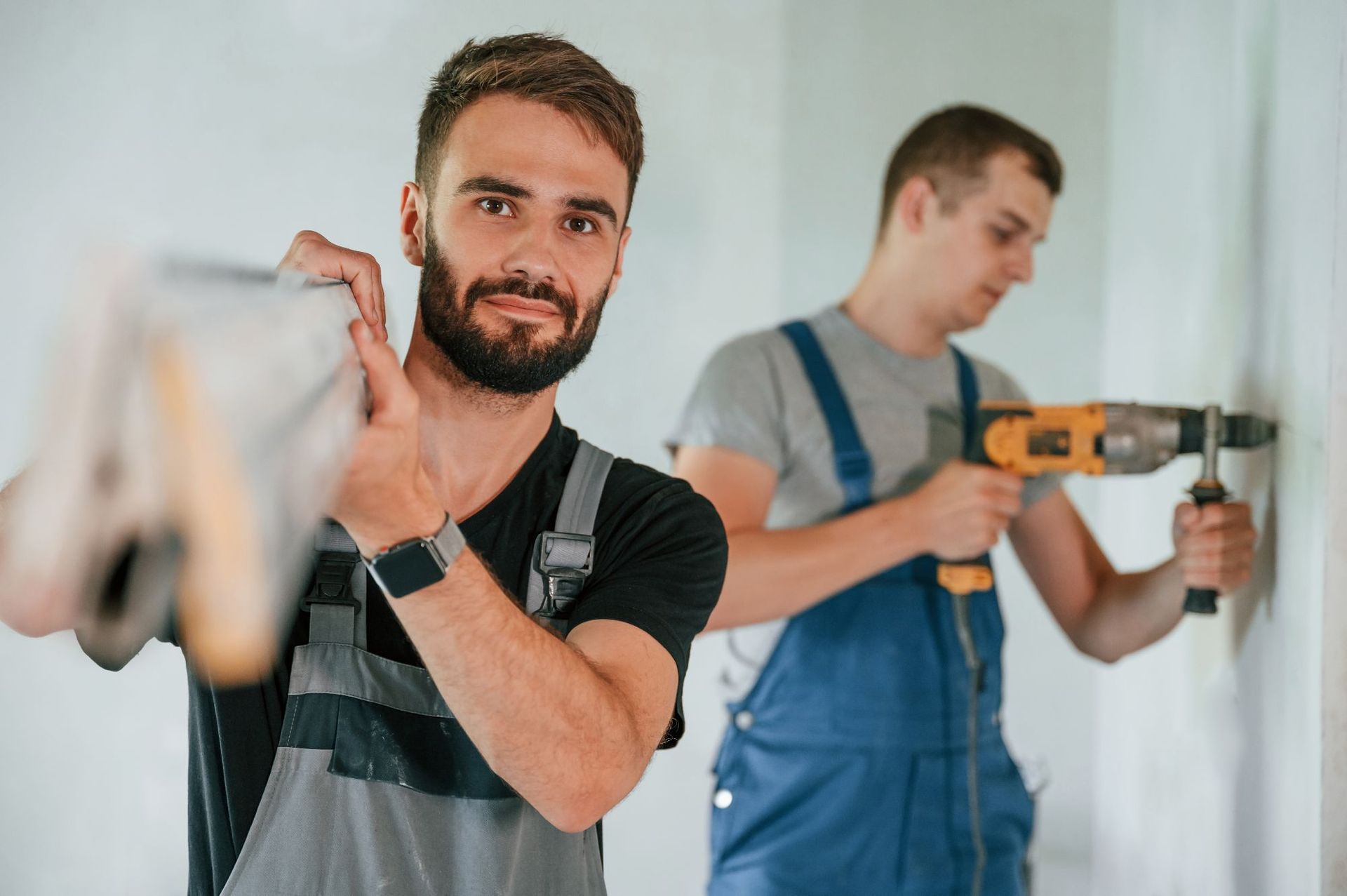 Tradies working on an extension and renovations job in Truganina.