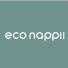 Eco nappii logo on a muted green background