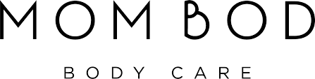 MOM BODY CARE logo in black text on a white background