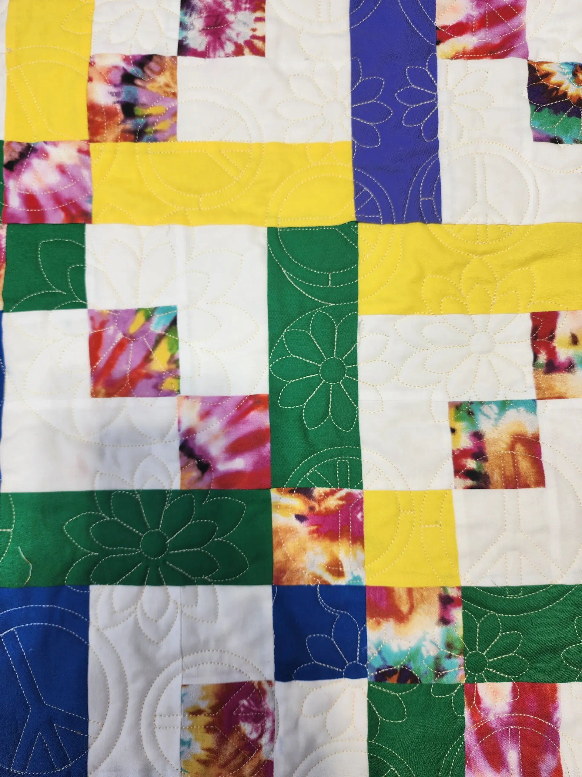 Close up quilt stitching design Treasure Valley Brown Bear Quilting Services LLC
