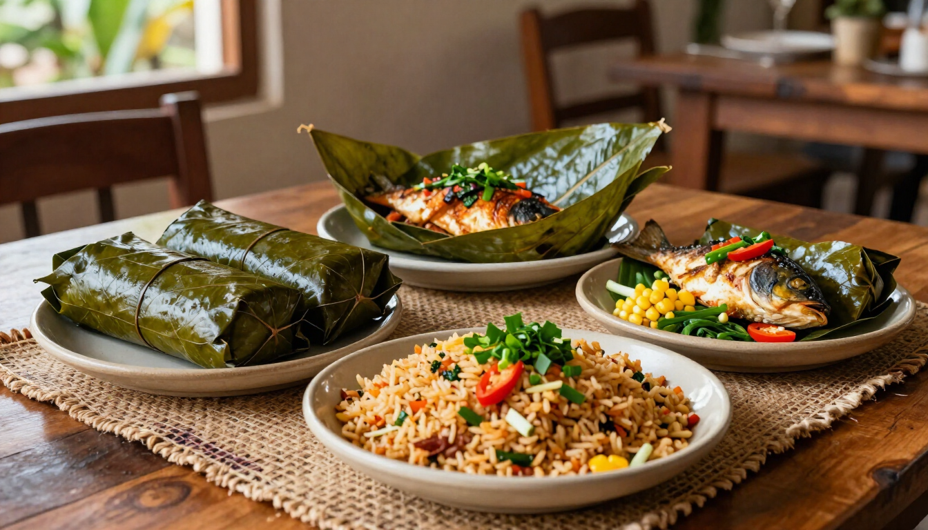 Platos representativos de la cocina amazónica en Mazuko
