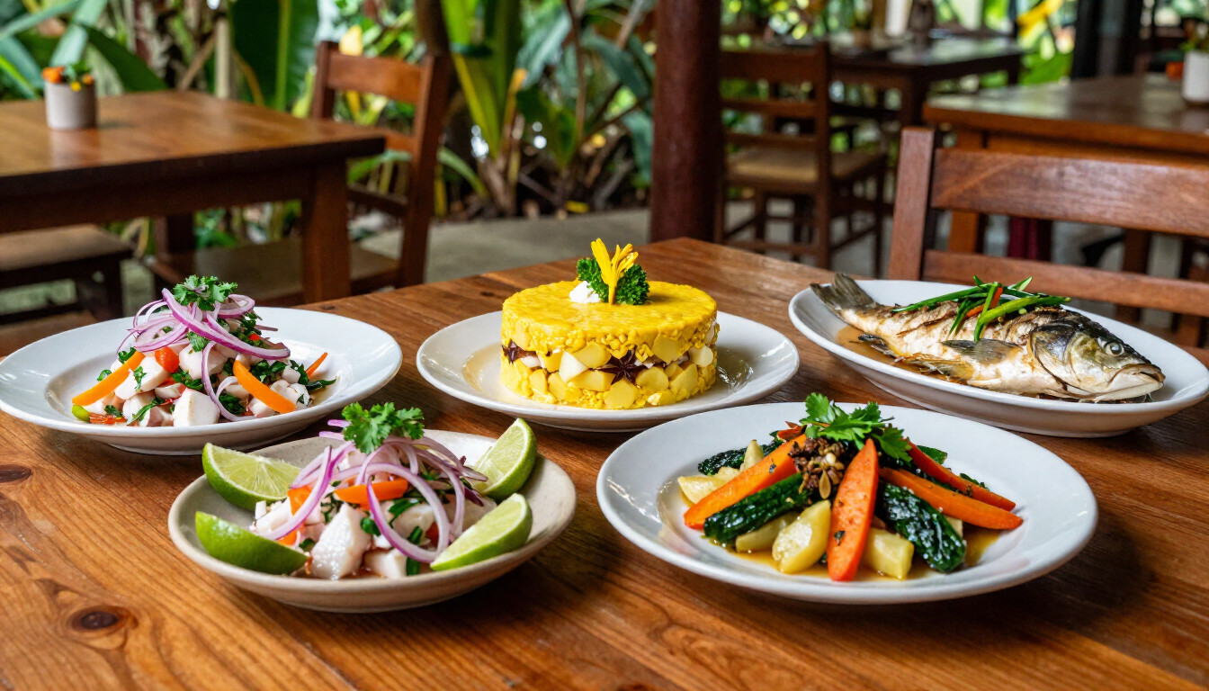 Ceviches, causas y pescados amazónicos preparados en Mazuko