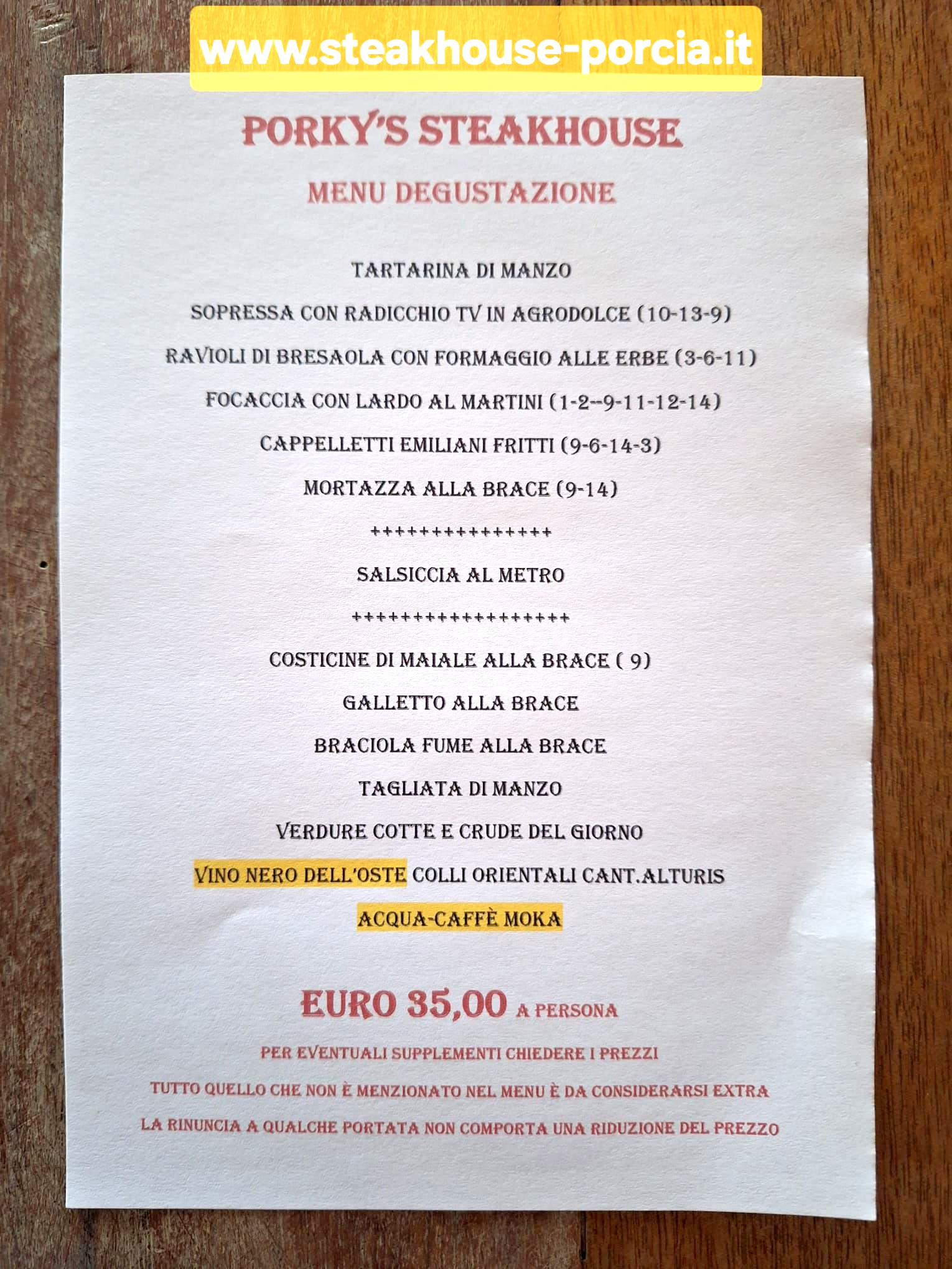 steakhouse porky's porcia pordenone costate alla brace