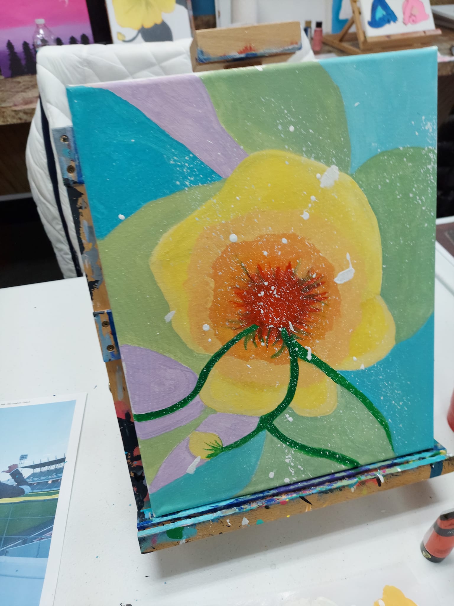 yellow flower painting