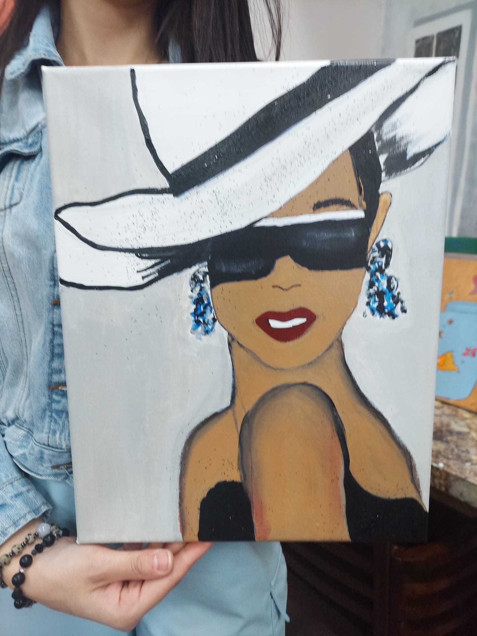 beautiful lady painting