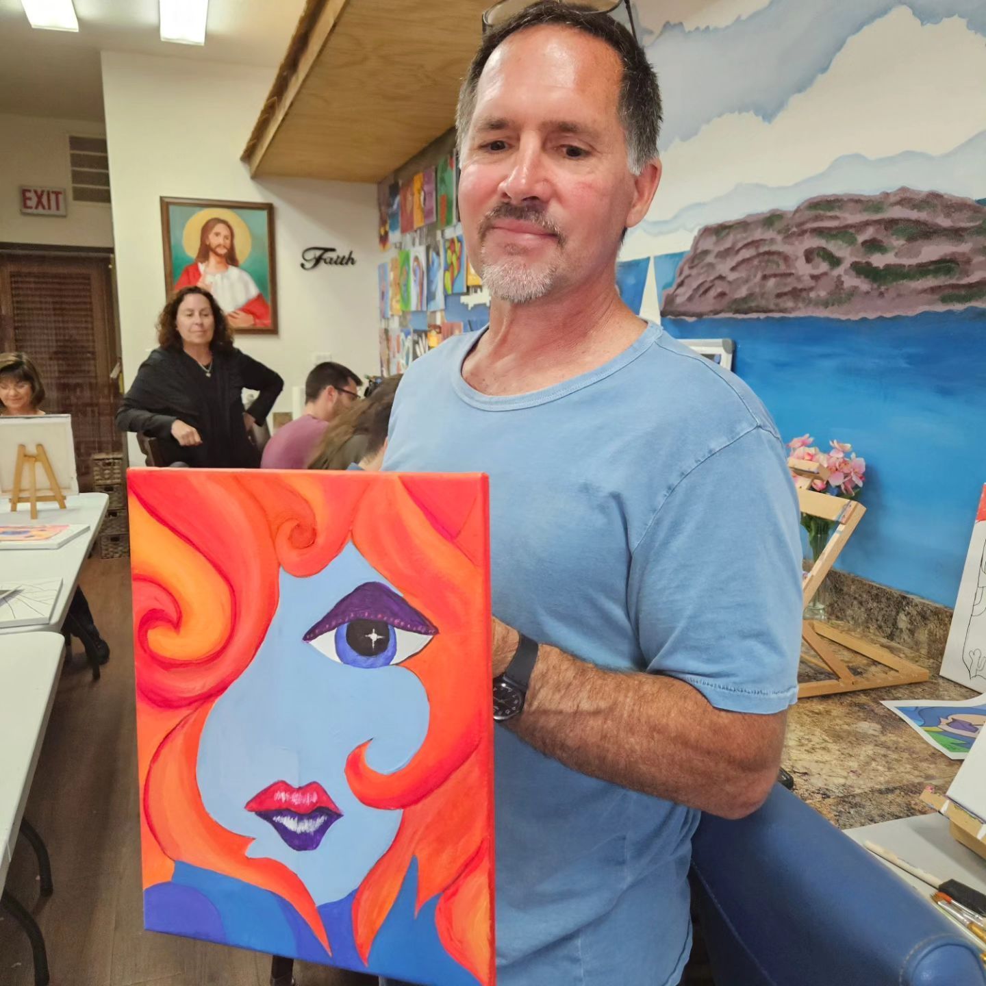 man and his painting