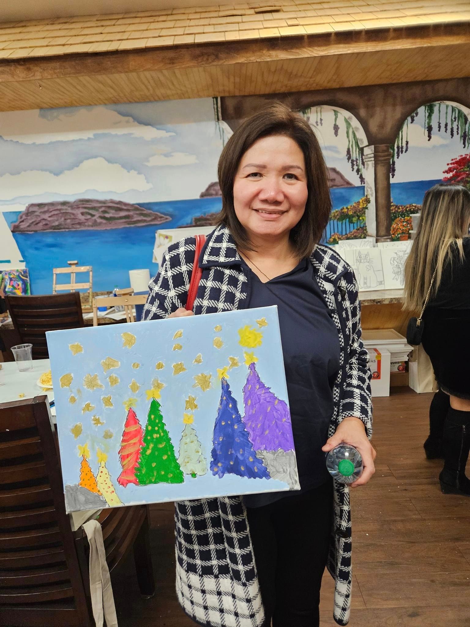 Christmas tree painting