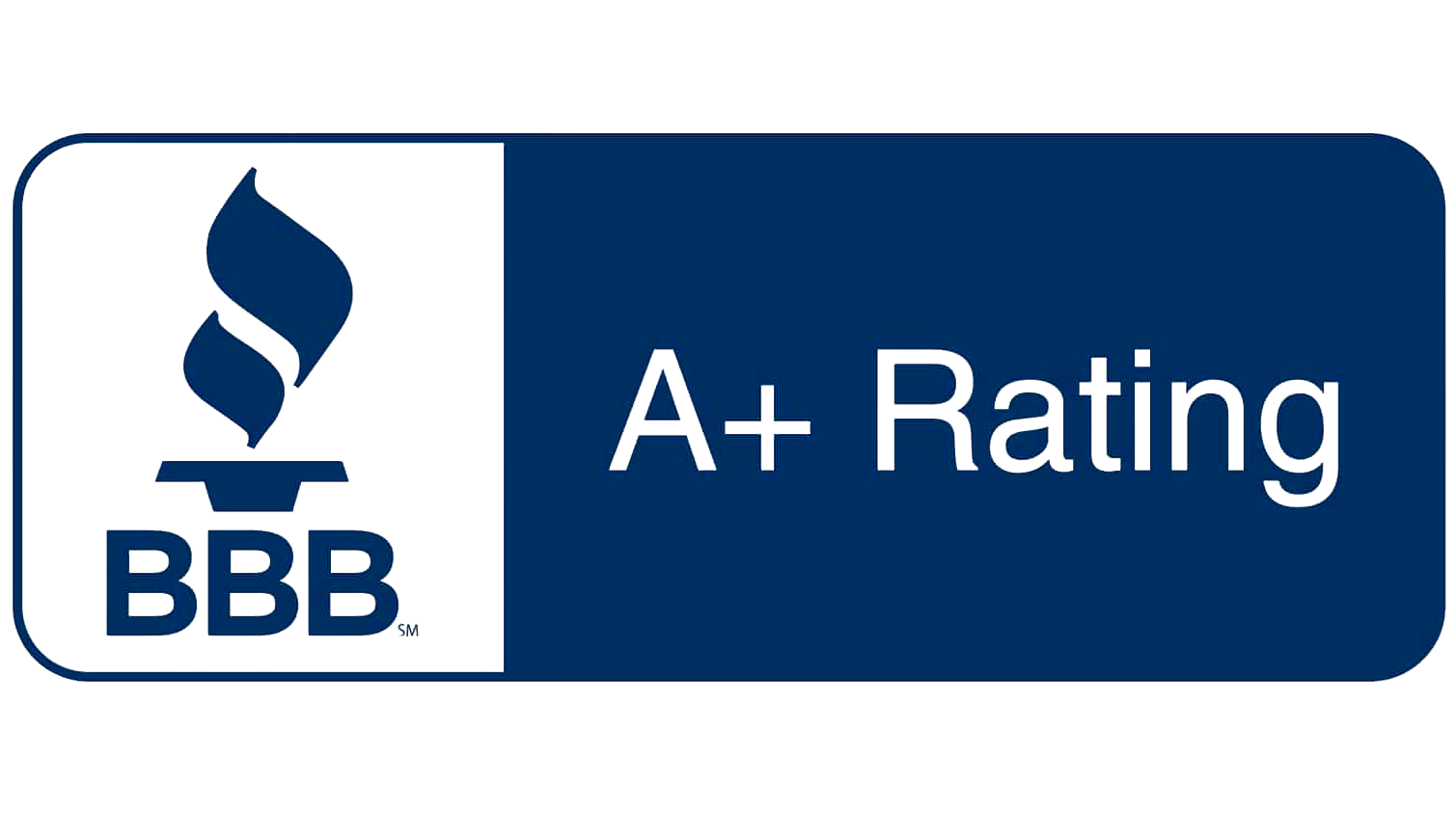 BBB A+ Rating badge with blue and white logo