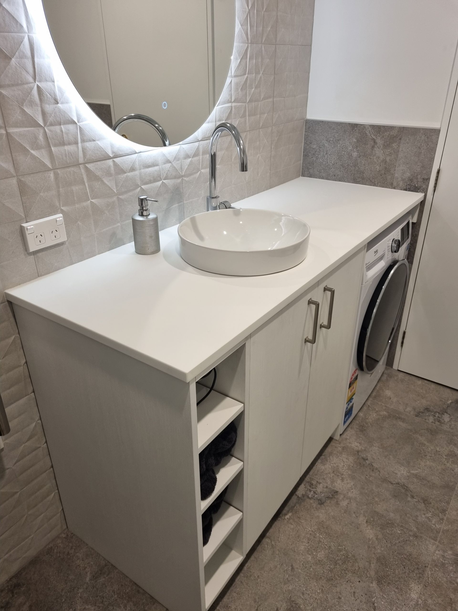 Integrated bathroom and laundry designed for a compact Christchurch home