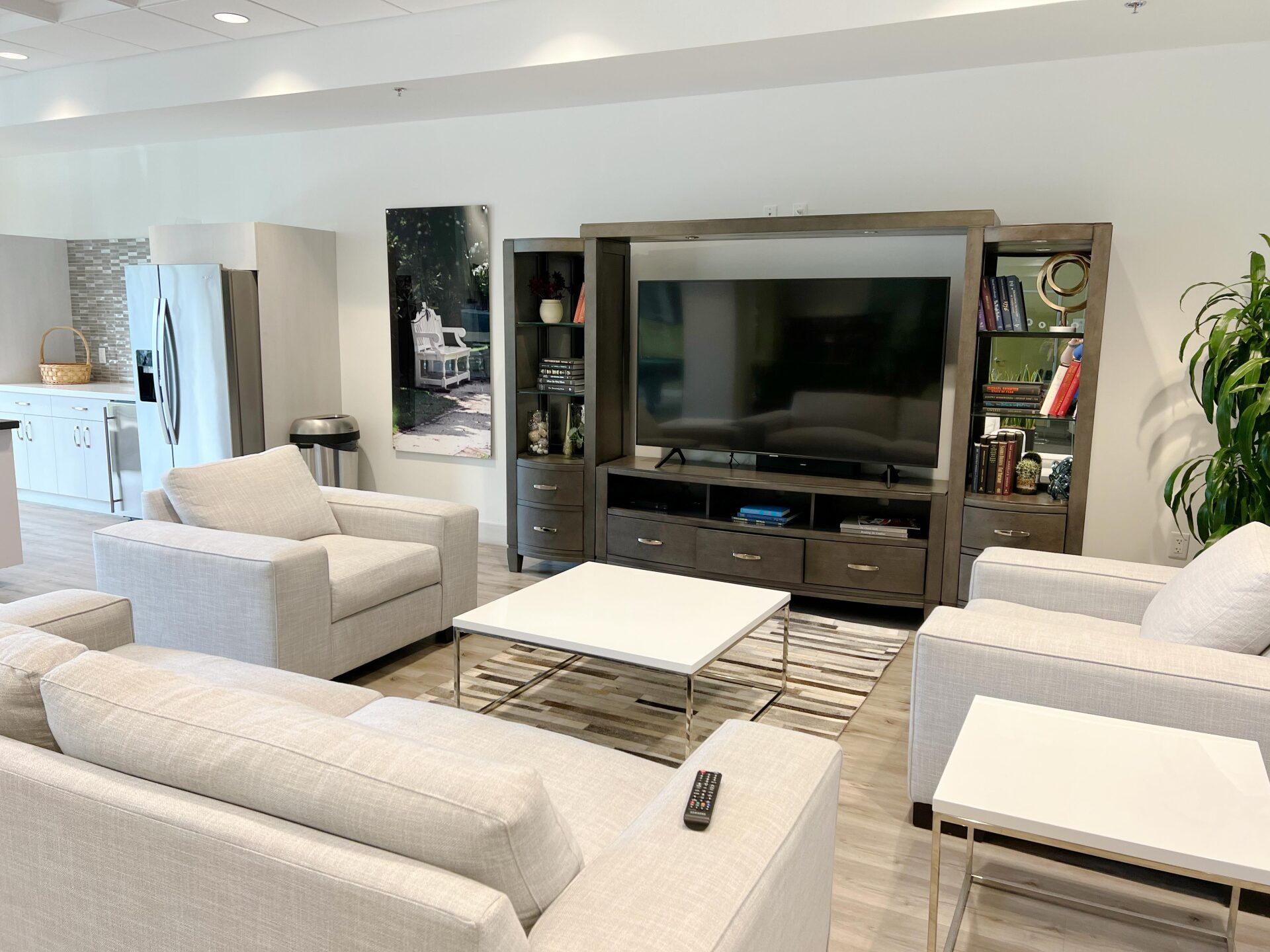 Monticello Apartments lounge TV area