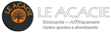 Logo di Le Accacie con icona di un albero d'arancio e testo in francese su sfondo chiaro.