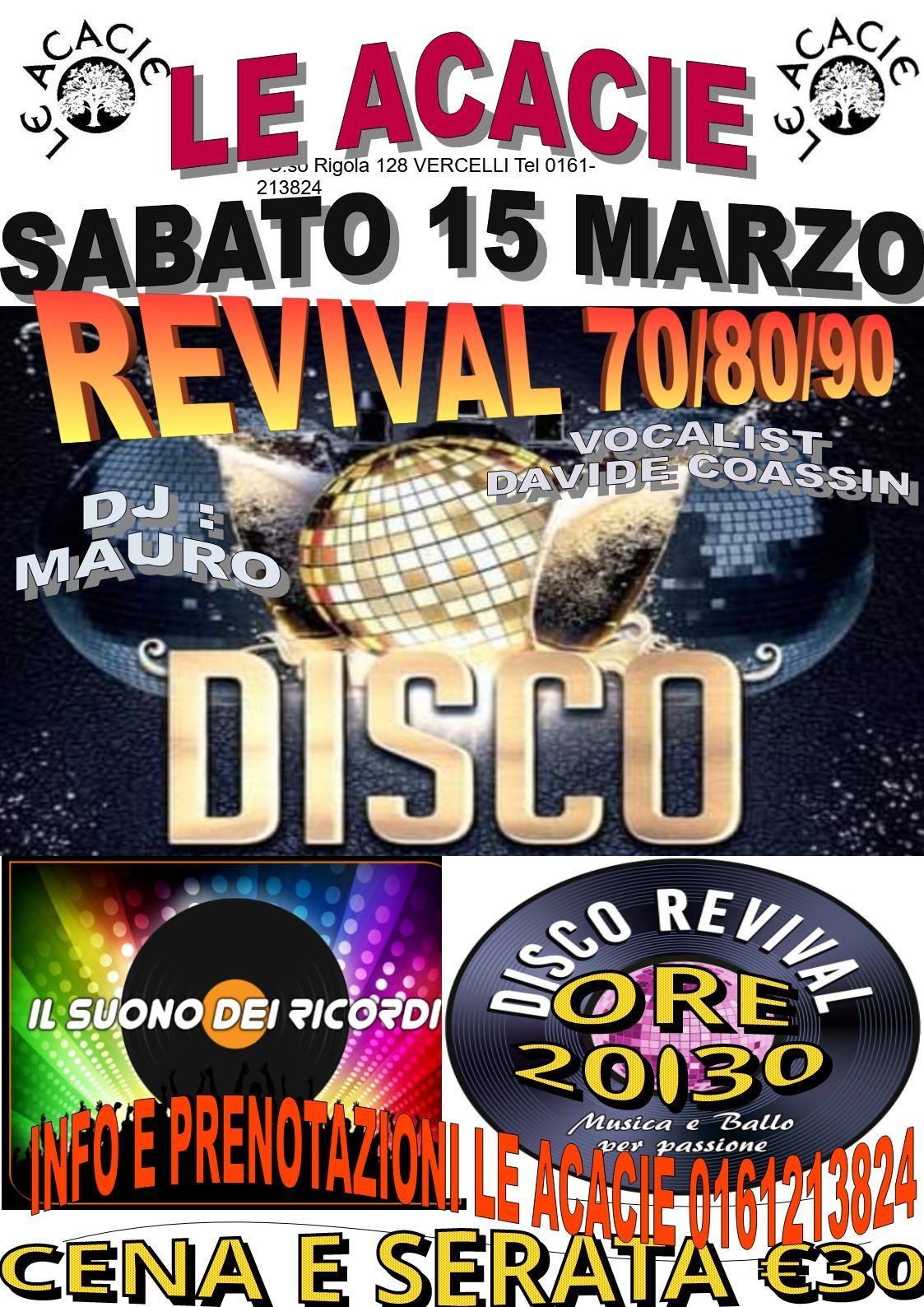 Locandina per l'evento disco revival