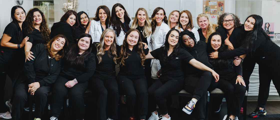 group photo of Comprehensive Derm of Long Beach providers and staff